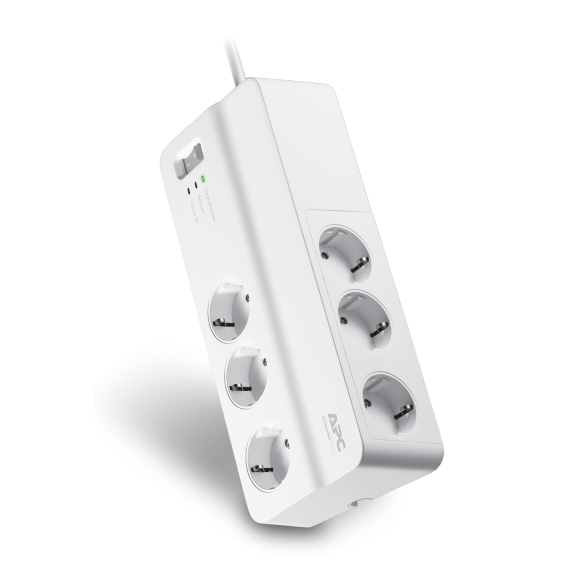 APC by Schneider Electric PM6-GR, Altılı Akım Korumalı Priz, 1816 Joule, Beyaz
