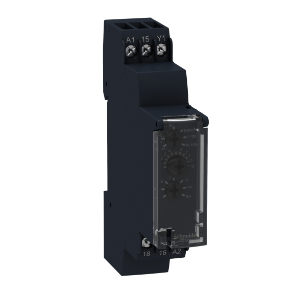 Schneider Electric RE17RMMU, Harmony RE17, Çok Fonksiyonlu, 1sn-100s, Zaman Rölesi, 1 K/A Röle Çıkışlı, 24 Volt DC veya 24-240 Volt AC
