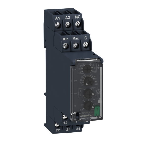 Schneider Electric RM22LA32MR, Harmony RM, Sıvı Seviye Rölesi, 0.1-30sn Gecikmeli, 2K/A