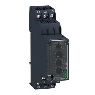 Schneider Electric RM22TR33, Harmony RM, Faz ve Gerilim Koruma Rölesi, Faz Sırası, Faz Kaybı ve Aşırı-Düşük Gerilim Koruması, 0.1-10sn Gecikmeli, 2K/A