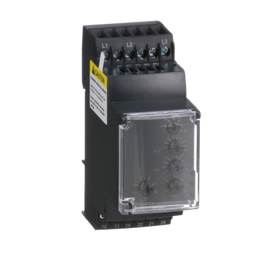 Schneider Electric RM35TF30, Harmony RM, Faz ve Gerilim Koruma Rölesi, Faz Sırası, Faz Kaybı, Faz Dengesi ve Aşırı-Düşük Gerilim Koruması, 0.1-10sn Gecikmeli, 2K/A