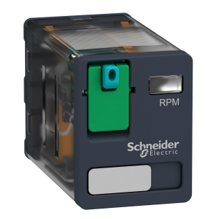 Schneider Electric RPM21BD, Harmony RPM, 15 Amper, 24 Volt DC, 2 K/A Kontaklı, 8 Pinli, Soketli Röle, Test Butonlu