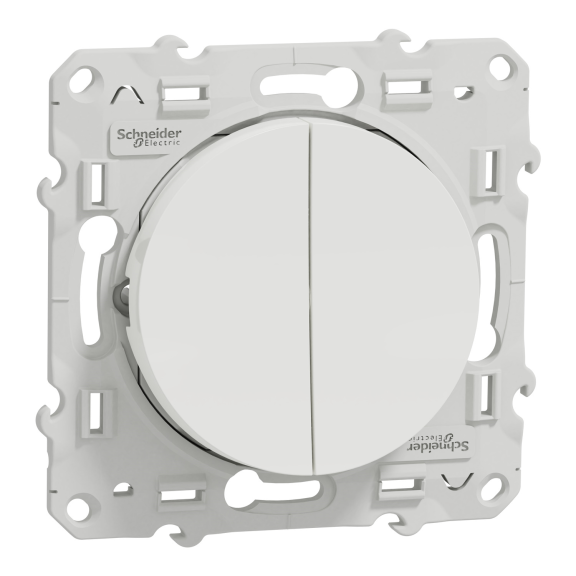 Schneider Electric S520273, Odace, Beyaz, Komütatör Anahtar, Işıklı, Çerçevesiz