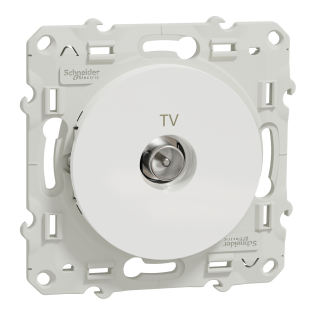 Schneider Electric S520445, Odace, Beyaz, TV Prizi, Sonlu, Çerçevesiz