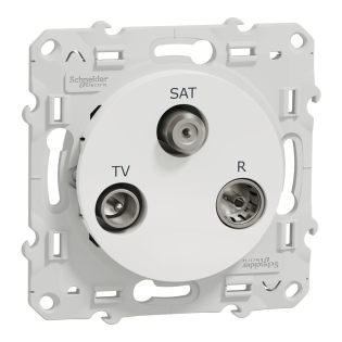Schneider Electric S520460, Odace, Beyaz, TV, SAT ve R Prizi, Sonlu, Çerçevesiz