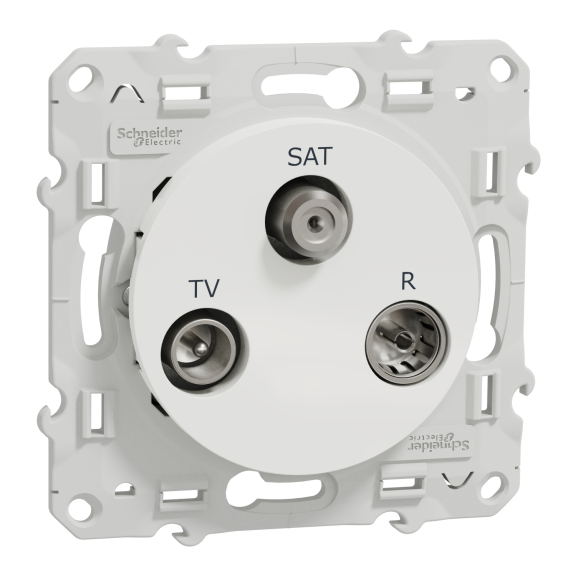 Schneider Electric S520461, Odace, Beyaz, TV, SAT ve R Prizi, Çerçevesiz