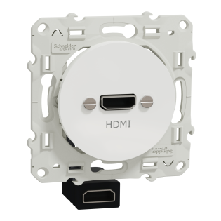 Schneider Electric S520462, Odace, Beyaz, HDMI Prizi, Dişi, Type A, 5W, Çerçevesiz