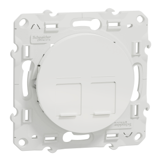 Schneider Electric S520485, Odace, Beyaz, Data İnternet Prizi, RJ45, CAT 6-UTP, İkili, Çerçevesiz