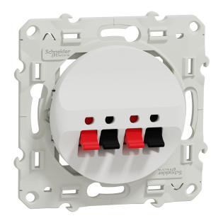Schneider Electric S520488, Odace, Beyaz, Hoparlör Prizi, İkili, Çerçevesiz
