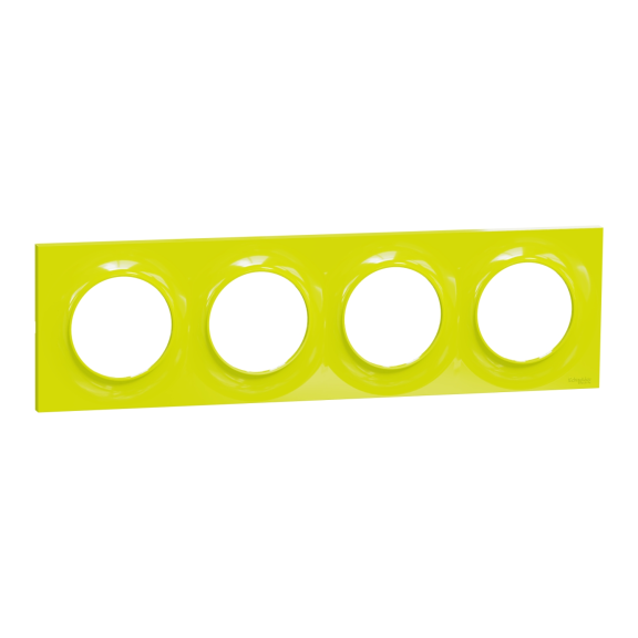 Schneider Electric S520708H, Odace Styl, Verde, Dörtlü Çerçeve