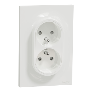 Schneider Electric S521089, Odace, Beyaz, UPS Priz, İkili, Çerçeveli