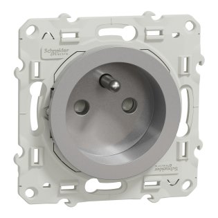 Schneider Electric S530059, Odace, Alüminyum, UPS Priz, Çerçevesiz