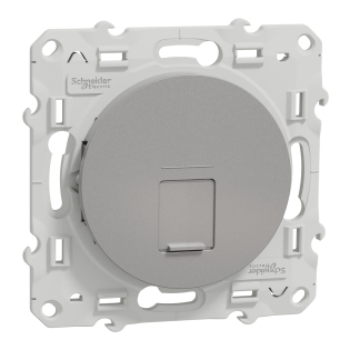 Schneider Electric S530476, Odace, Alüminyum, Data İnternet Prizi, RJ45, CAT 6-STP, Çerçevesiz