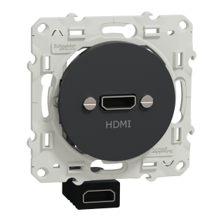 Schneider Electric S540462, Odace, Antrasit, HDMI Prizi, Dişi, Type A, 5W, Çerçevesiz