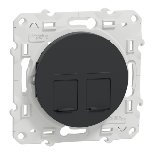 Schneider Electric S540485, Odace, Antrasit, Data İnternet Prizi, RJ45, CAT 6-UTP, İkili, Çerçevesiz