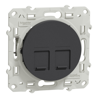 Schneider Electric S540486, Odace, Antrasit, Data İnternet Prizi, RJ45, CAT 6-STP, İkili, Çerçevesiz