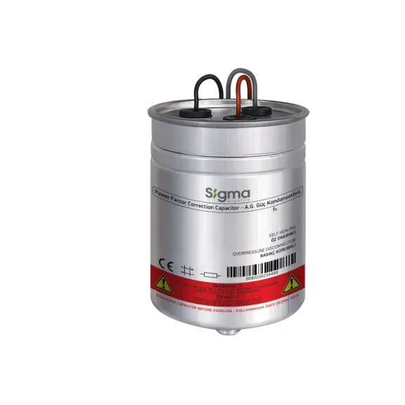 Sigma 1SK230-5, 5 kVAR, 230 Volt, Monofaze, Silindir Tip Kondansatör, 76x145mm, 1SK230 Serisi