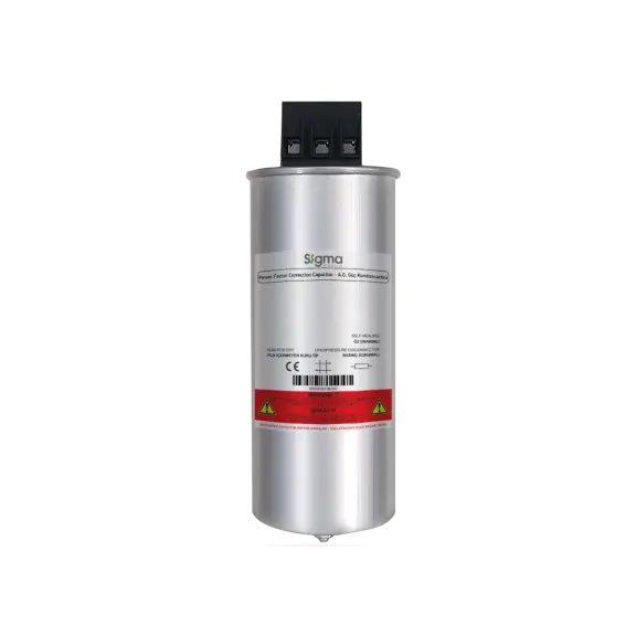 Sigma 3SK400-2.5, 2.5 kVAR, 400 Volt, Trifaze, Silindir Tip Kondansatör, 76x110mm, 3SK400 Serisi