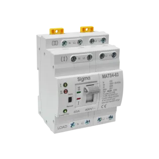 Sigma MATS40063, 63 Amper, 2 Kutuplu, Otomatik Transfer Şalteri, 400 Volt, MATS4-63