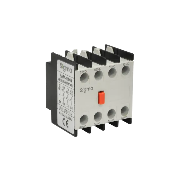 Sigma SAM-4S04, SCM09, SCM40 Kontatörler İçin Yardımcı Kontak Blok, 4NK