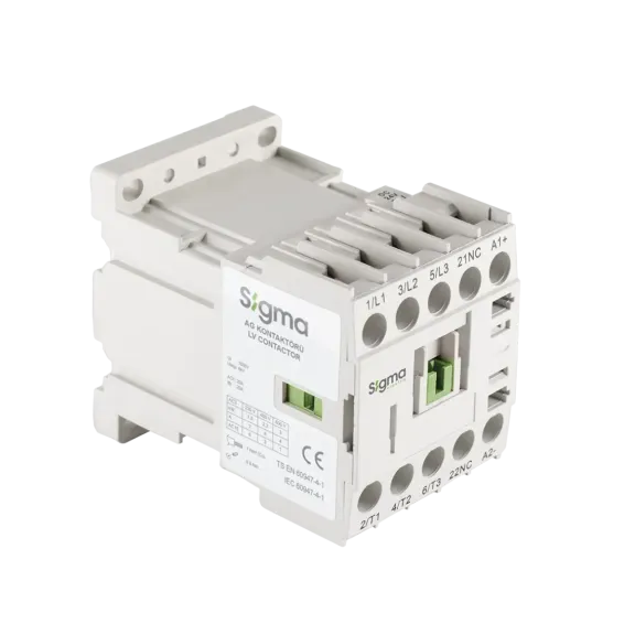 Sigma SDM0901024, 9 Amper, 4 kW, 3 Kutuplu, Mini Kontaktör, 24 Volt DC, 1NK