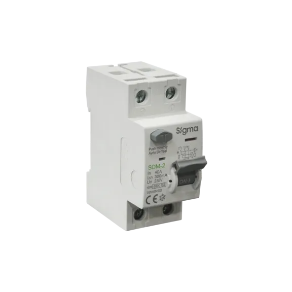 Sigma SDM2040300, SDM 2, 40 Amper, 300mA, AC Tip, Kaçak Akım Koruma Rölesi, 2 Kutuplu (1 Faz+Nötr)