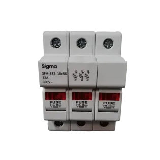 Sigma SFH332, 32 Amper, 3 Kutuplu, Kartuş Sigorta Yuvası, 10x38mm Sigortalar için