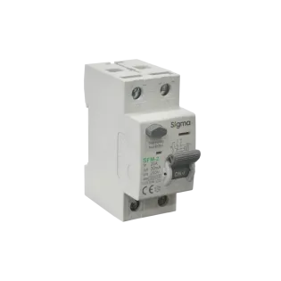 Sigma SFM2025030, SFM-2, 25 Amper, 30mA, A Tip, Kaçak Akım Koruma Rölesi, 2 Kutuplu (1Faz+Nötr)