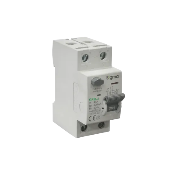 Sigma SFM2040300, SFM-2, 40 Amper, 300mA, A Tip, Kaçak Akım Koruma Rölesi, 2 Kutuplu (1Faz+Nötr)