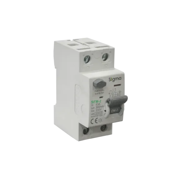 Sigma SFM2063300, SFM-2, 63 Amper, 300mA, A Tip, Kaçak Akım Koruma Rölesi, 2 Kutuplu (1Faz+Nötr)