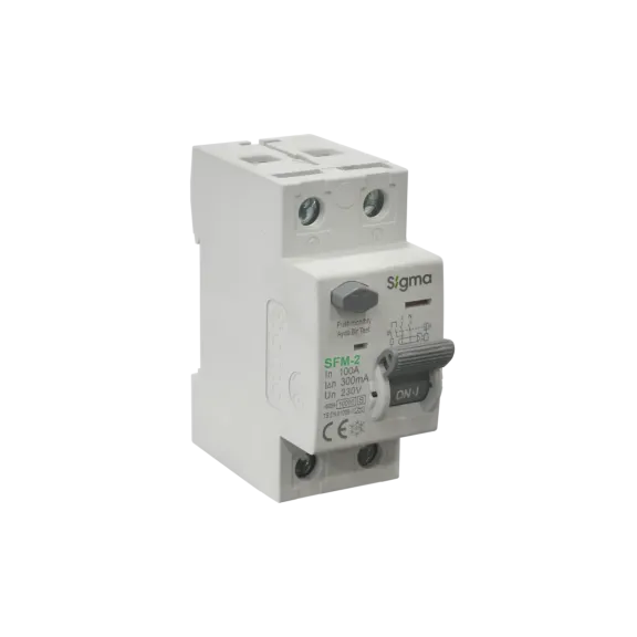 Sigma SFM2100300, SFM-2, 100 Amper, 300mA, A Tip, Kaçak Akım Koruma Rölesi, 2 Kutuplu (1Faz+Nötr)