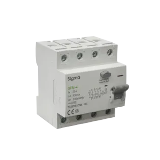 Sigma SFM4025300, SFM-4, 25 Amper, 300mA, A Tip, Kaçak Akım Koruma Rölesi, 4 Kutuplu (3 Faz+Nötr)