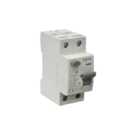 Sigma SGM2063300, SGM-2, 63 Amper, 300mA, AC Tip, Kaçak Akım Koruma Rölesi, 2 Kutuplu (1 Faz+Nötr)