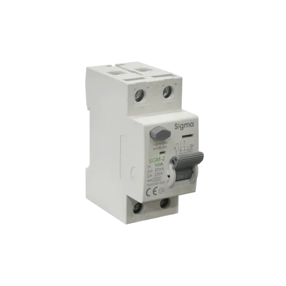 Sigma SGM2100030, SGM-2, 100 Amper, 30mA, AC Tip, Kaçak Akım Koruma Rölesi, 2 Kutuplu (1 Faz+Nötr)