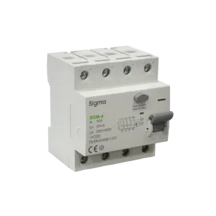 Sigma SGM4080030, SGM-4, 80 Amper, 30mA, AC Tip, Kaçak Akım Koruma Rölesi, 4 Kutuplu (3 Faz+Nötr)