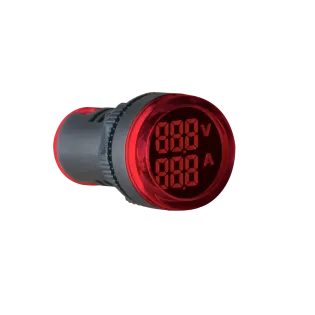 Sigma SL22-22VAMR, Kırmızı, Ledli, Voltmetre Fonksiyon Göstergeli Sinyal Lambası, 50-500 Volt AC, 22mm, SL22-22VAM