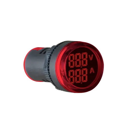 Sigma SL22-22VAMR, Kırmızı, Ledli, Voltmetre Fonksiyon Göstergeli Sinyal Lambası, 50-500 Volt AC, 22mm, SL22-22VAM