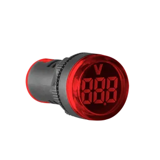 Sigma SL22-22VMRD, Kırmızı, Ledli, Voltmetre Fonksiyon Göstergeli Sinyal Lambası, 5-60 Volt DC, 22mm, SL22-22VM