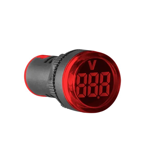 Sigma SL22-22VMRD, Kırmızı, Ledli, Voltmetre Fonksiyon Göstergeli Sinyal Lambası, 5-60 Volt DC, 22mm, SL22-22VM