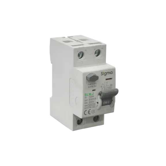 Sigma SLM2100300, SLM-2, 100 Amper, 300mA, A Tip, Kaçak Akım Koruma Rölesi, 2 Kutuplu (1 Faz+Nötr)