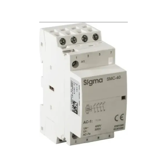 Sigma SMC-4040-2NO+2NC, 40 Amper, 4 Kutup, 2NA+2NK, Sessiz Kontaktör, 240 Volt AC