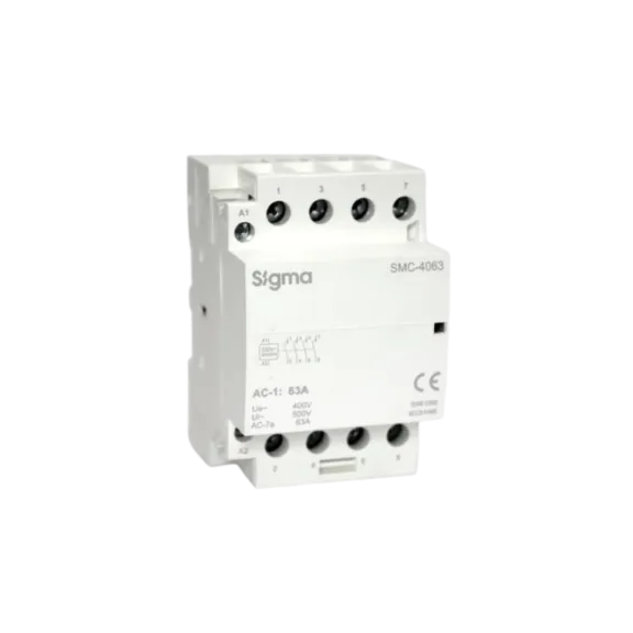Sigma SMC-4063-2NO+2NC, 63 Amper, 4 Kutup, 2NA+2NK, Sessiz Kontaktör, 240 Volt AC