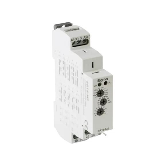 Sigma SRT8-M2, Çok Fonksiyonlu Zaman Rölesi, Çift Kontak Çıkışlı, AC/DC 24V-240V