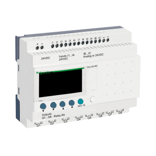 Schneider Electric SR2A201BD, Zelio Logic, Kompakt Akıllı Röle, 12 Dijital Giriş, 8 Röle Çıkış, 24 Volt DC, LADDER