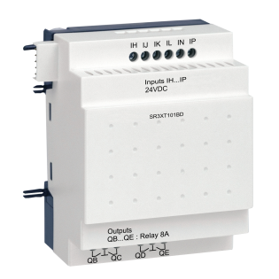 Schneider Electric SR3XT101BD, Zelio Logic, Modüler Akıllı Röleler için Genişletme Modülü, 6 Dijital Giriş, 4 Röle Çıkış, 24 Volt DC