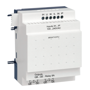 Schneider Electric SR3XT101FU, Zelio Logic, Modüler Akıllı Röleler için Genişletme Modülü, 6 Dijital Giriş, 4 Röle Çıkış, 100-240 Volt AC