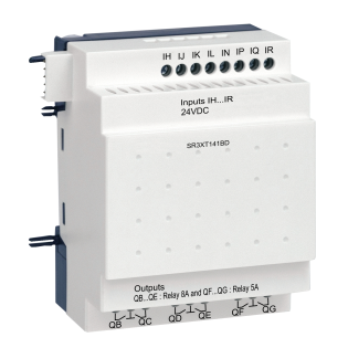Schneider Electric SR3XT141BD, Zelio Logic, Modüler Akıllı Röleler için Genişletme Modülü, 8 Dijital Giriş, 6 Röle Çıkış, 24 Volt DC