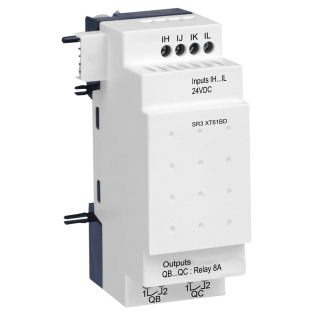 Schneider Electric SR3XT61BD, Zelio Logic, Modüler Akıllı Röleler için Genişletme Modülü, 4 Dijital Giriş, 2 Röle Çıkış, 24 Volt DC