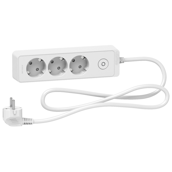 Schneider Electric ST9431W, Unica, Üçlü Grup Priz, 1.5mt Kablolu, Anahtarlı, Beyaz