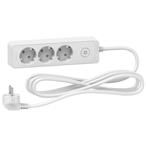 Schneider Electric ST9433W, Unica, Üçlü Grup Priz, 3mt Kablolu, Anahtarlı, Beyaz